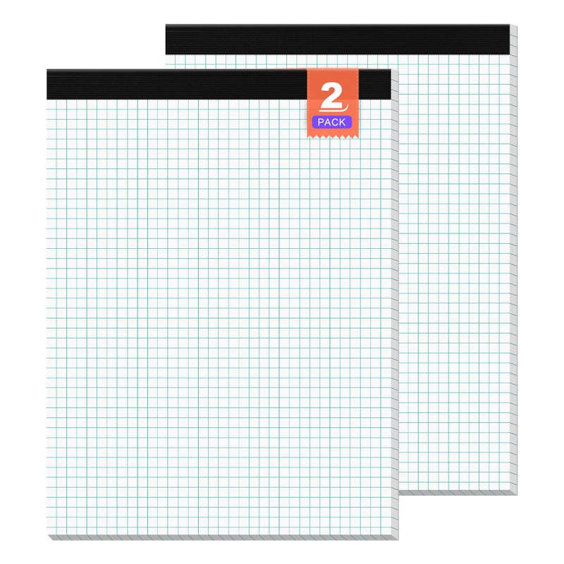 Vishoitty Graph Paper, Grid Paper 8.5 x 11 Graph Paper Pad, [2 Pack] Quad Ruled Grid Paper Pad, 4x4 Squared Legal Pad 30 Sheets per Quadrille Paper for School Office Supplies, Double-Printing, Easy Tear-Off - Image 1